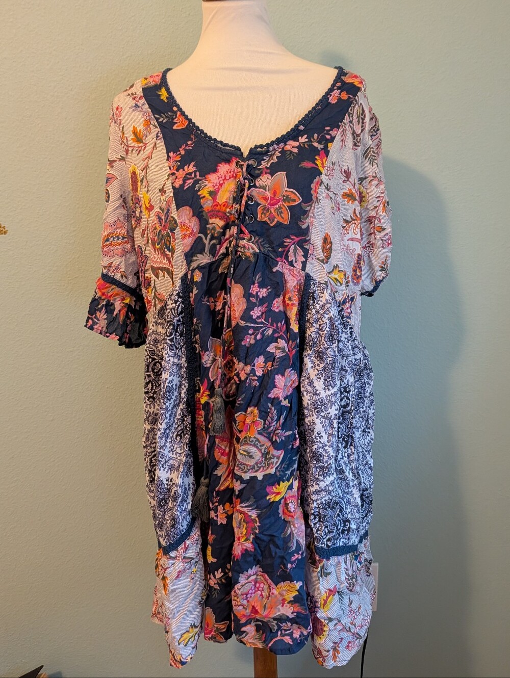 Anthropologie Lilka Patchwork Trapeze Dress